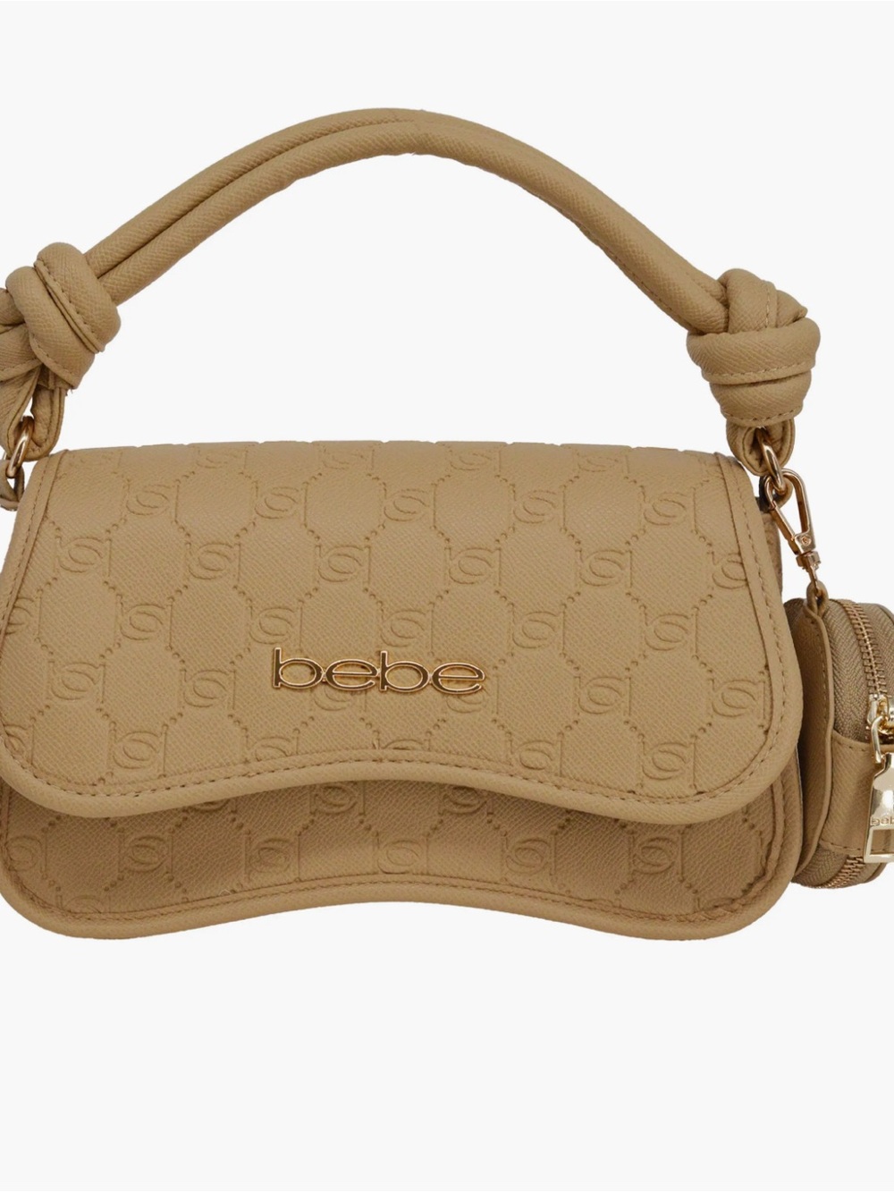 Bebe Romina Embossed Satchel with Zip Pouch